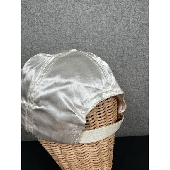 Vintage Ceasars Palace Adult Hat Baseball Cap Adjustable White Gold Satin Silky - Picture 12 of 15